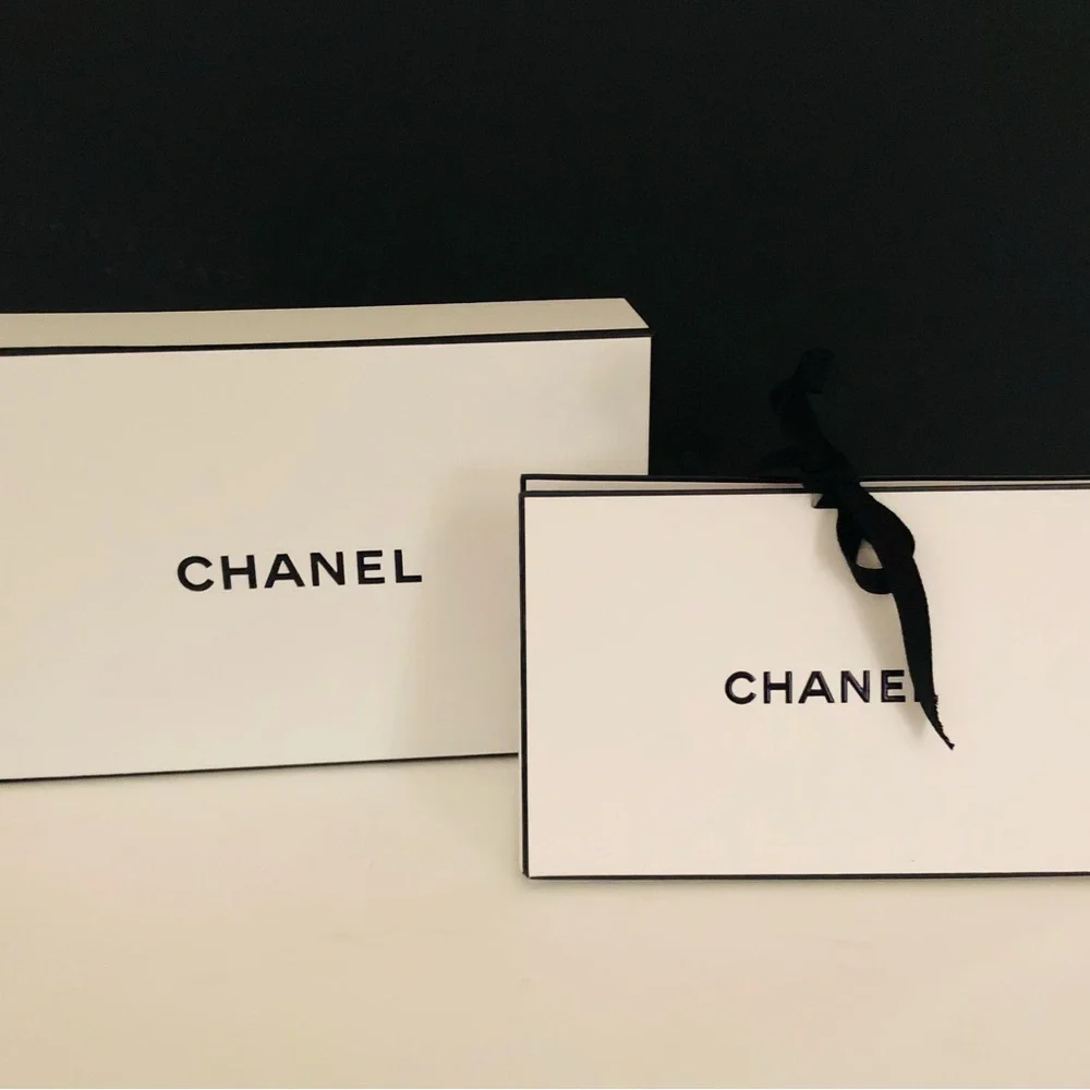 Authentic Chanel Small Gift Box & Small Triangle Gift Box, With Tissue & Shreds